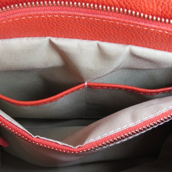 Orange Leather Made In Italy Braided Strap Shoulder Bag Purse - Picture 8 of 12